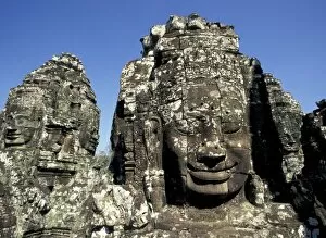 Asia, Cambodia, Siem Reap, Angkor Thom (b. Late 12th century). Enigmatic and huge