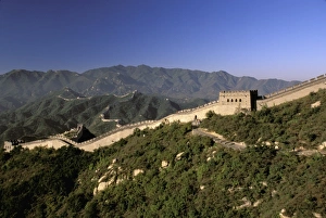 Great Wall Prints: Asia, China, Beijing, Badaling. The Great Wall of China, morning view