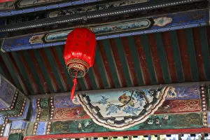 Summer Palace Prints: Asia, China, Beijing, Lantern and Ceiling Detail of the Summer Palace of Empress Cixi