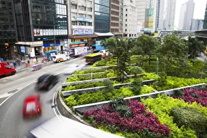 Wide Angle Prints: Asia; China; Hong Kong; Trafic Circle in Down Town Hong Kong
