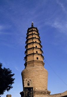 Gansu Province Prints: Asia, China, Lanzhou. The White Pagoda Temple