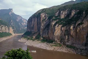 Yangtze River Prints: Asia, China, Yangtze River, Three Gorges. Landscape of entrance to Qutang Gorge