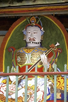 Asia, China, Yunnan Province, Lijiang. Yufeng Monastery, colorful statue of Chinese