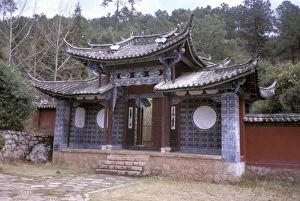 Ming Prints: Asia, China, Yunnan Province, Lijiang. Black Dragon Pool Park, Ornate Ming style