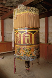 Pray Prints: Asia, China, Yunnan Province, Zhongdian Co. Songzanlin Monastery, large house prayer