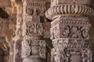 Ralph H Bendjebar Prints: Asia. India. Column details at the Alai-Darwaza complex in New Dehli