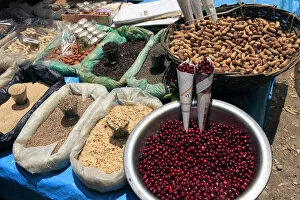 Asia, India, Darjeeling. Spices, berries and snacks of the Himalayan region of Darjeeling
