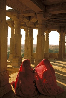 Veil Prints: Asia, India, Jaiselmer. Two women in Canotaphs-BadaBagh. MR