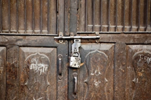 Chain Prints: Asia, India, Jodhapur. A padlock secures a door