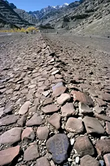 Little Tibet Prints: Asia, India, Ladakh. A close look at the richly-hued stones of the Mani wall, in Leh