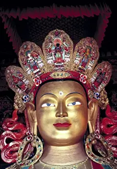 Gompa Prints: Asia, India, Ladakh, Thikse. The Buddha at Thikse Gompa in Ladakh, India, has an