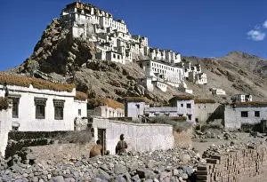 Promontory Prints: Asia, India, Ladakh, Thikse. The Thikse Gompa sits on a lofty promontory in the Himalayas in Ladakh
