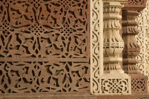 Images Dated 14th January 2014: Asia, India Qutb Mosque, New Delhi, Brick minaret, Qutb Minar, UNESCO World Heritage Site