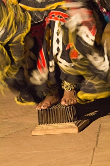 Dancing Prints: Asia, India, Rajasthan, Jaipur, Folk dancers and musicians. Editorial Only