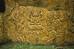 Detailed Prints: Asia, Indonesia, Bali. Ornate Hindu sculpure