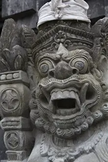 Fierce Prints: Asia, Indonesia, Bali. Temple Statue in a sacred Balinese Hindu site