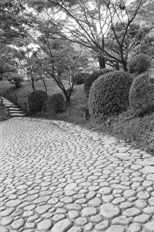 Cobble Stone Prints: Asia, Japan, Hiroshima. Shukkei, en Garden detail