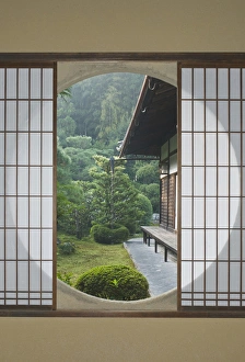 Tea House Prints: Asia, Japan, Kyoto, Sesshuji Temple, Tea House Windo