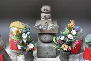 Asia, Japan, Kyoto. Stone Buddhism Image