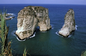 Near East Prints: Asia, Lebanon, Beirut. Pigeon Rocks