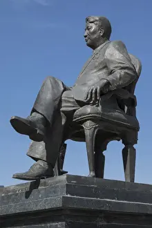 Images Dated 15th August 2015: Asia, Mongolia, Ulaanbaatar. Statue of Yumjaagiin Tsedenbal. Editorial Only