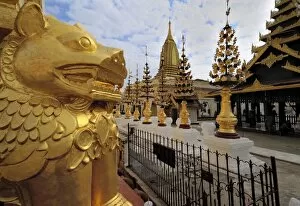 Images Dated 21st December 2007: Asia, Myanmar (Burma), Bagan (Pagan). A corner feature of the Shwe Zigon Pagoda in Bagan