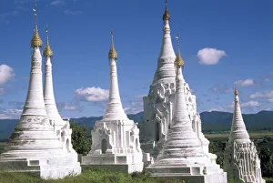 Inle Lake Prints: Asia, Myanmar, Inle Lake. Pagodas
