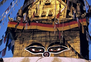 Kathmandu Valley Prints: Asia, Nepal, Kathmandu Valley. Swayambunath, an important center for Buddhist learning