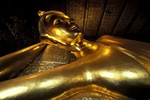 Asia, Thailand, Bangkok. Wat Pho Palace, reclining Buddha