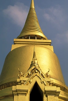 Asia, Thailand, Bangkok. Wat Phra Kaeo, golden chedi