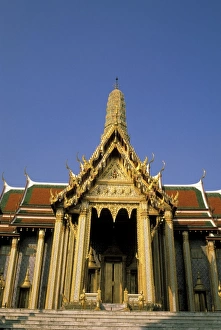 Wat Phra Kaeo Prints: Asia, Thailand, Bangkok. Wat Phra Kaeo, royal Pantheon