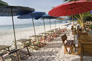 Shadows Prints: Asia, Thailand, Ko Samet, Soon Thorn Phu beach of Koh Samet and Umbrellas