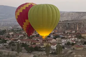 Images Dated 14th September 2014: Asia, Turkey, Cappadocia. Hot Air Ballooning in Turkey, Goreme Valley, near Urgup