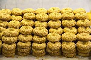 Gaziantep Prints: Asia, Turkey, Gaziantep. Simit bakery