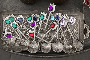 Asia, Turkey, Gaziantep. Turkish apple tea spoons