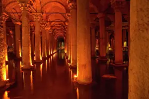 Istanbul Prints: Asia, Turkey, Istanbul The Basilica Cisternaa Sunken Palace, Sunken Cistern