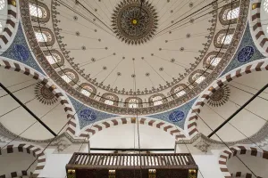Images Dated 11th September 2014: Asia, Turkey, Istanbul. Inside the Yeni Cami Mosque is located in Eminonu neighborhood of Istanbul
