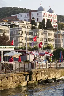 Istanbul Prints: Asia, Turkey, Prince Islands or Princes Islands or Princess Islands. Seaside Restaurant