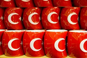 Images Dated 27th September 2014: Asia, Turkey. Turkish souveniers often display their national flag