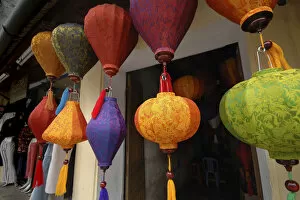 Images Dated 24th January 2006: Asia, Vietnam. Colorful fabric lanterns for sale, Hoi An, Quang Nam Province