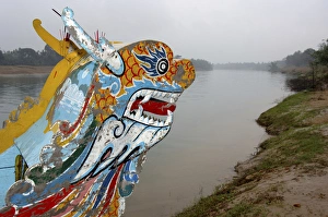 Dragon Boat Prints: Asia, Vietnam. Dragon bow of a tourist boat, Hue, Thua Thienaa'Hue