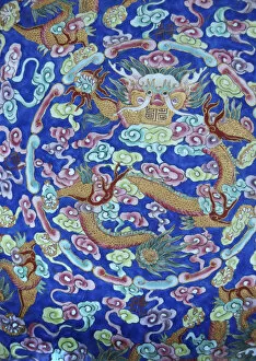 Asia, Vietnam. Naga ceramic plate, The Citadel, Hue, Thua Thiena┬Ç┬ôHue
