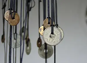 Quang Nam Prints: Asia, Vietnam. Old Chinese coins at the Phouc Kien Assembly Hall, Hoi An, Quang Nam