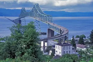 Astoria Prints: Astoria-Megler truss bridge spanning the the Columbia River between Astoria, Oregon