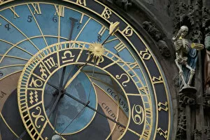 Images Dated 2nd September 2004: Astronomical Clock on tower of Old Town Hall, Prague, Czech Republic