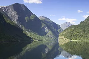 Aurland fjord / Naeroy Fjord between Flam and Gudvagan is situated in the innermost