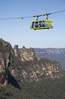 People In The Background Prints: Australia, New South Wales, Blue Mountains, Skyway, Katoomba