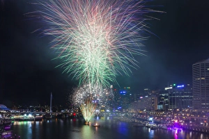 Australia, New South Wales, NSW, Sydney, Darling Harbour, fireworks