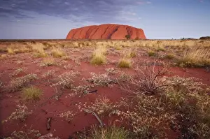 Monolith Prints: Australia, Northern Territory, Uluru-Kata Tjuta National Park. Red sand desert surrounding