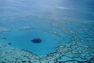 Queens Land Prints: Australia, Queensland. Great Barrier Reef views from the air, Blue Hole